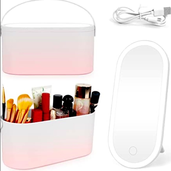 Modern Decor Other - Modern Decor Womens Pink Cosmetic Travel Portable Vanity Organizer Set NWT